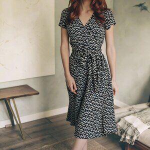 AB Studio - Jersey Wrap Dress, Size: XL Mid Lenght, Cap/Short Sleeve